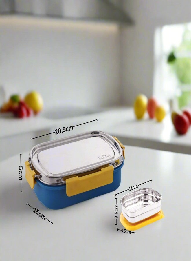 PDDFALCON Stainless Steel Comet Pro with Container 100% Leakproof, Microwave-Safe, BIS Certified, Jindal Seal & Made in India Container and Air Tight (Comet Pro 750+180 Turkish Blue) - Image 2